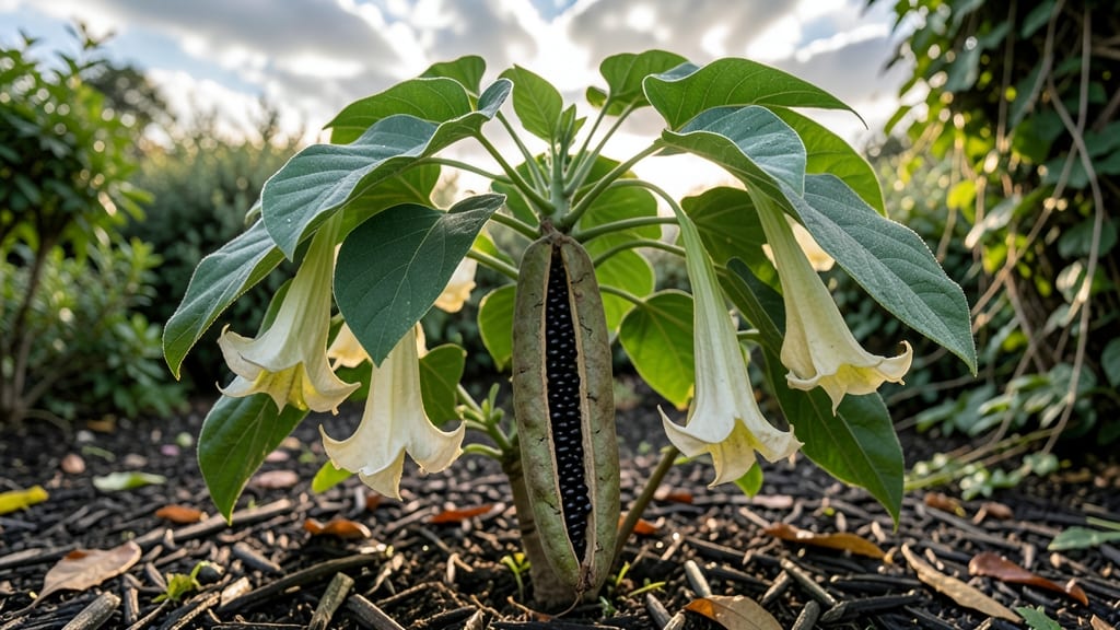 Devil's Trumpet Seed Pods: Dry and Store for Next Year's Fragrant Blooms