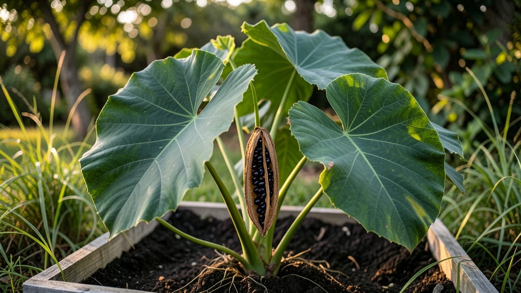Elephant Ear Seed Pods: Cold-Stratifed Germination for Bold Blooms Next Spring